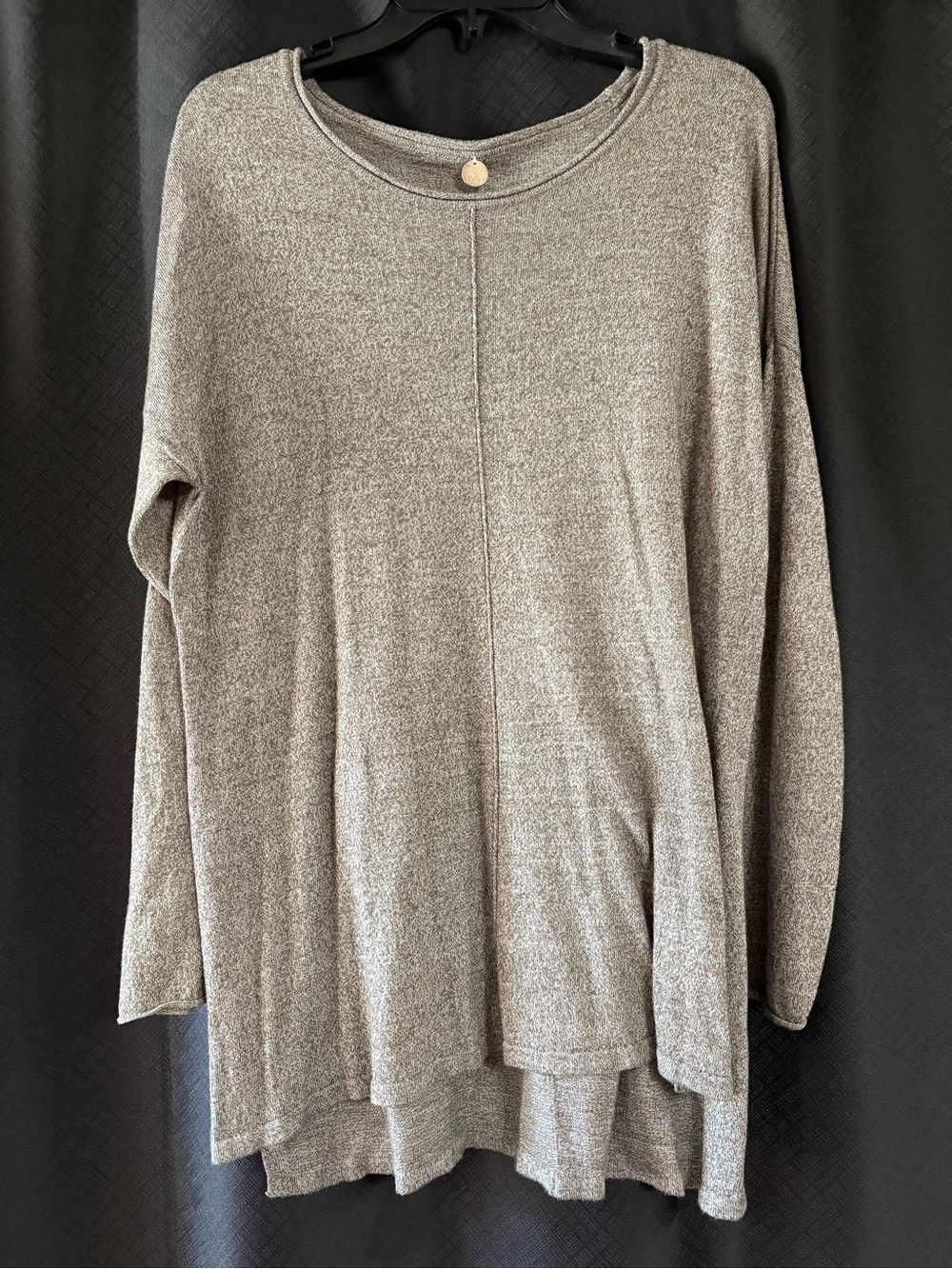 Women’s Long Sleeve Gray Knit Tunic Top